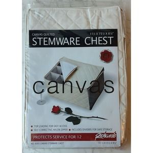 RICHARDS CANVAS QUILTED STEMWARE CHEST 11.5” x 15.5” x 8.75” NEW IN PACKAGE A2
